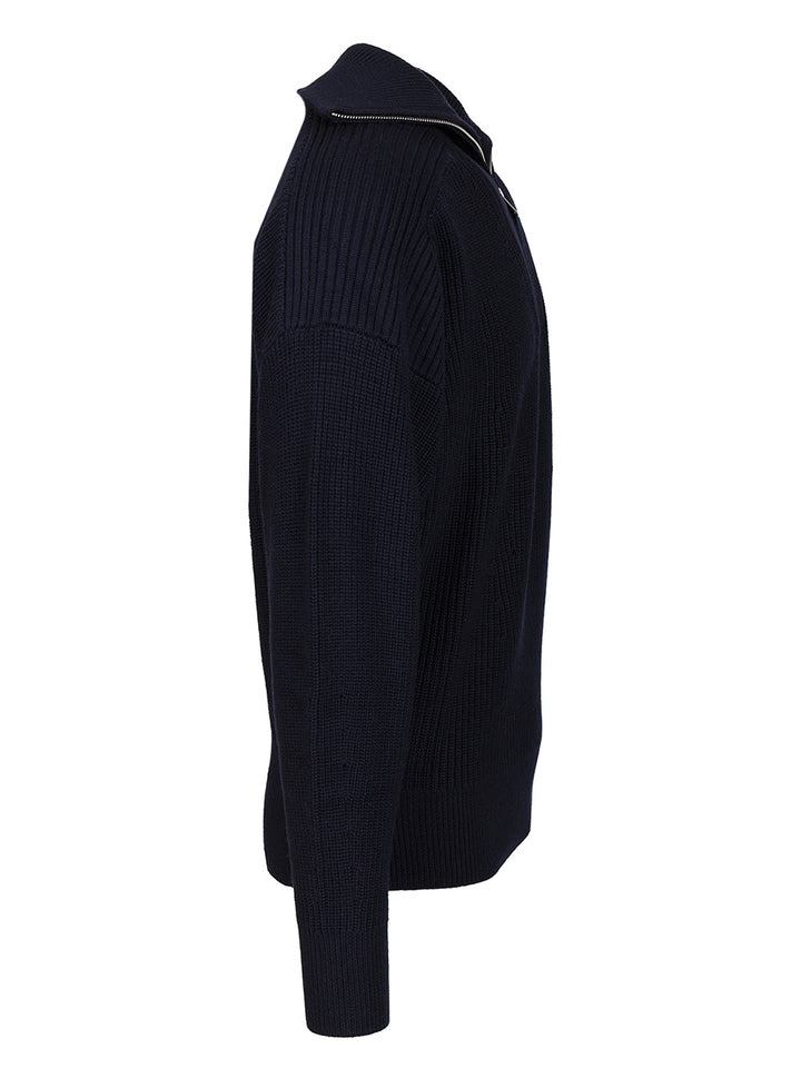 Marant Benny Zip-Up Turtleneck Sweater Polo shirt - Blue | 177b1d6bdf2d97d22c78530ccec36a8f4d5a16ab