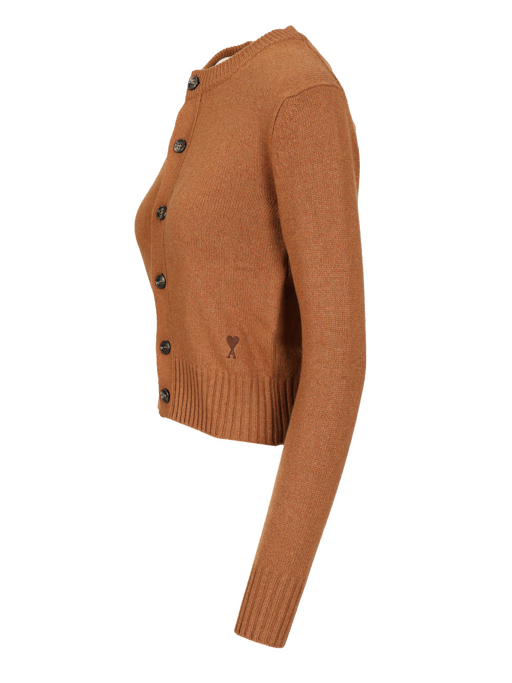 Ami Wool And Cashmere Cardigan Knitwear - Brown | 322a91c8cbce34db9b54681ba5078629eafa0e96