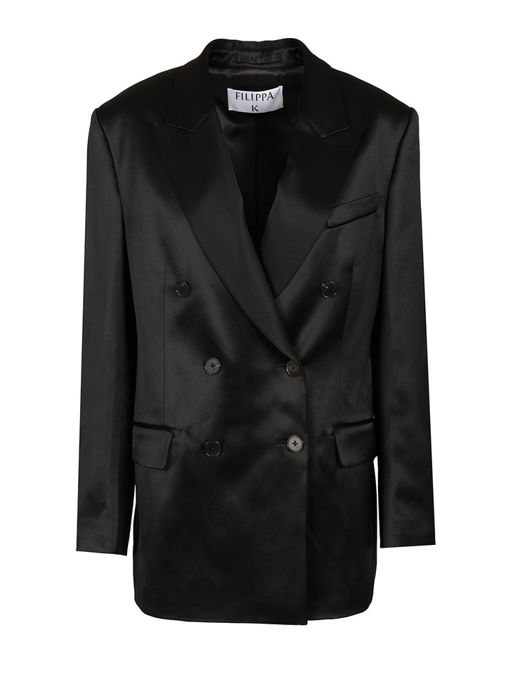 Filippa K Double-Breasted Blazer Jackets - Black | 7c77eb1058ee8781a8579e99cec40579a21c78d5