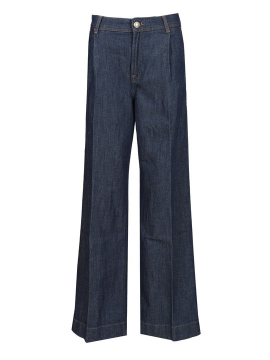 Pleated Trouser Jeans Blue