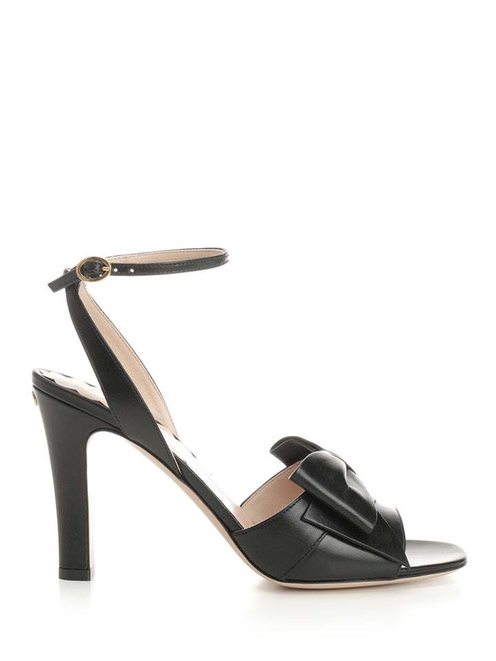 Valentino Garavani Bowow Kidskin Sandal Sandals - Black | eebfc27b8e231361e5b943fa0dd687760d46d482