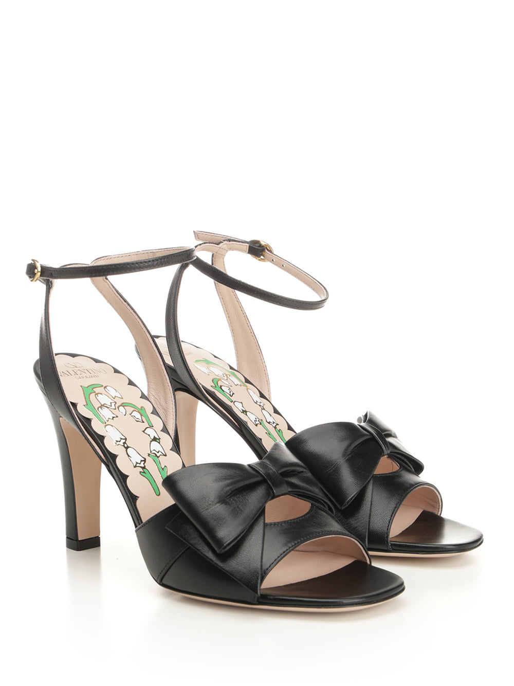 Valentino Garavani Bowow Kidskin Sandal Sandals - Black | 5acd9b930ea2ff9b2317496cd63437f41f155f52