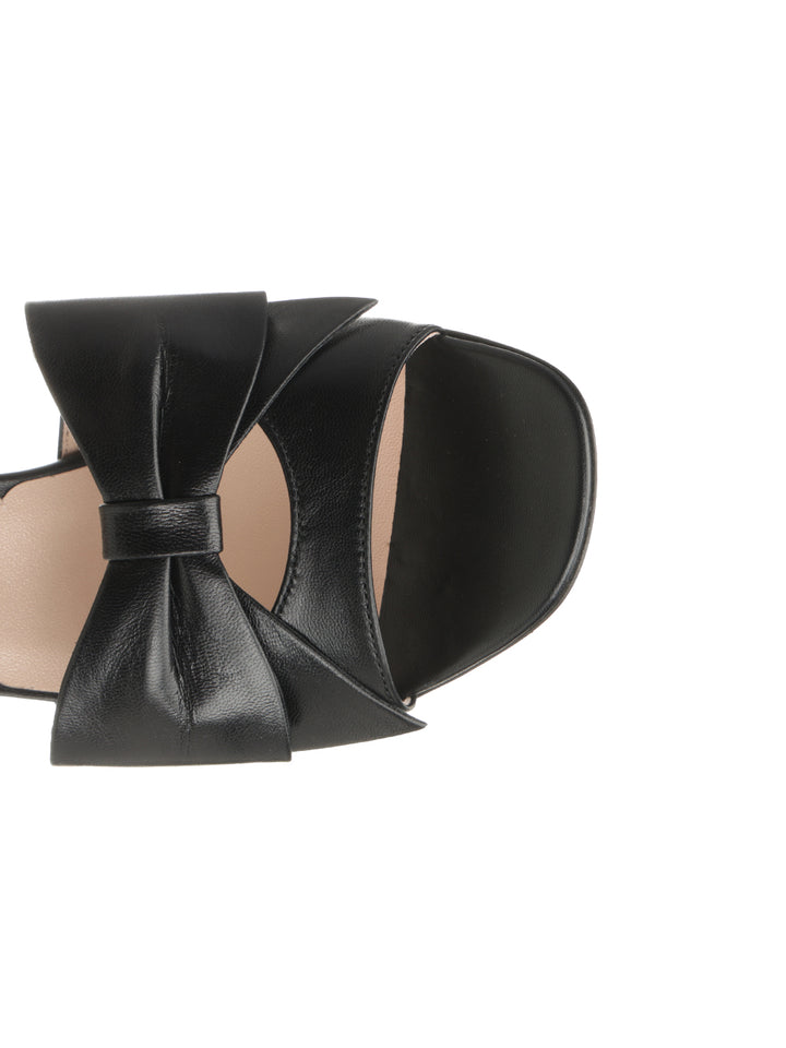 Valentino Garavani Bowow Kidskin Sandal Sandals - Black | d9a6e80608a03b6d5f74a98402f0e6748801d740