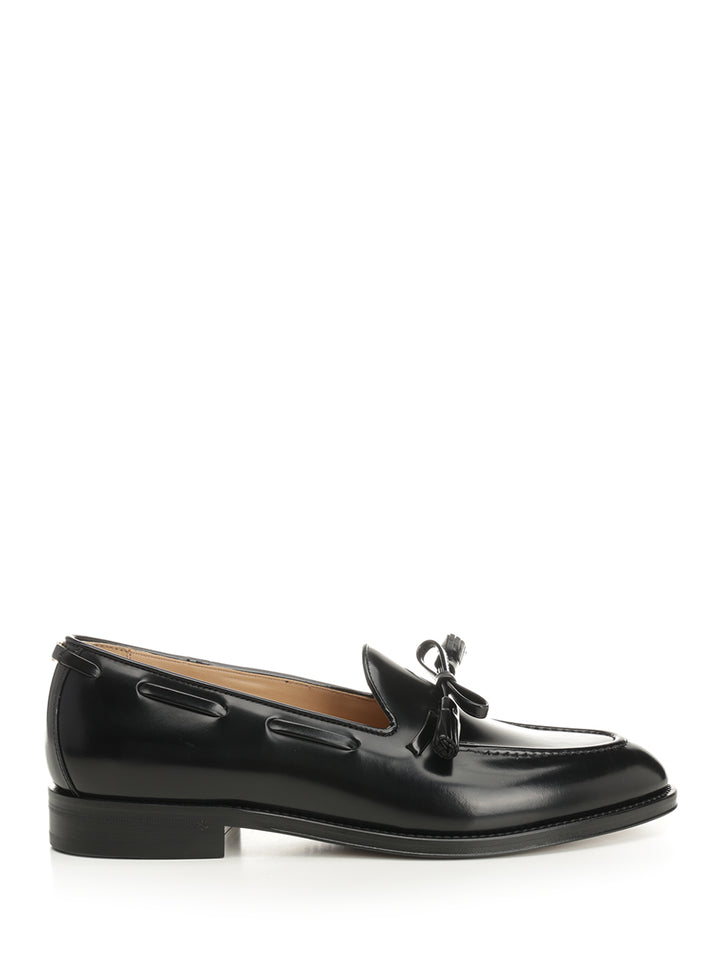 Valentino Garavani Bowshire Moccasin In Shiny Calfskin Scarpe basse - Black | fa32bf5f38b7466bebc39f1a6c274095f3adb59a
