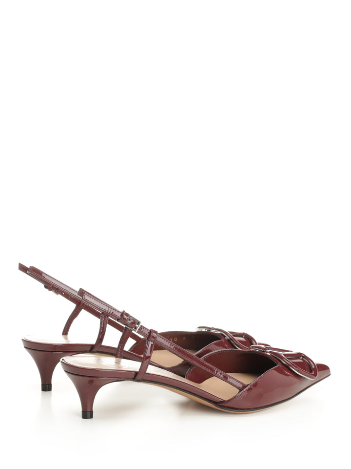 Valentino Garavani Patent Leather Vlogo Slingback Pumps - Bordeaux | f24dc94e048d2f0570ed0ea166f3070cd21f0024