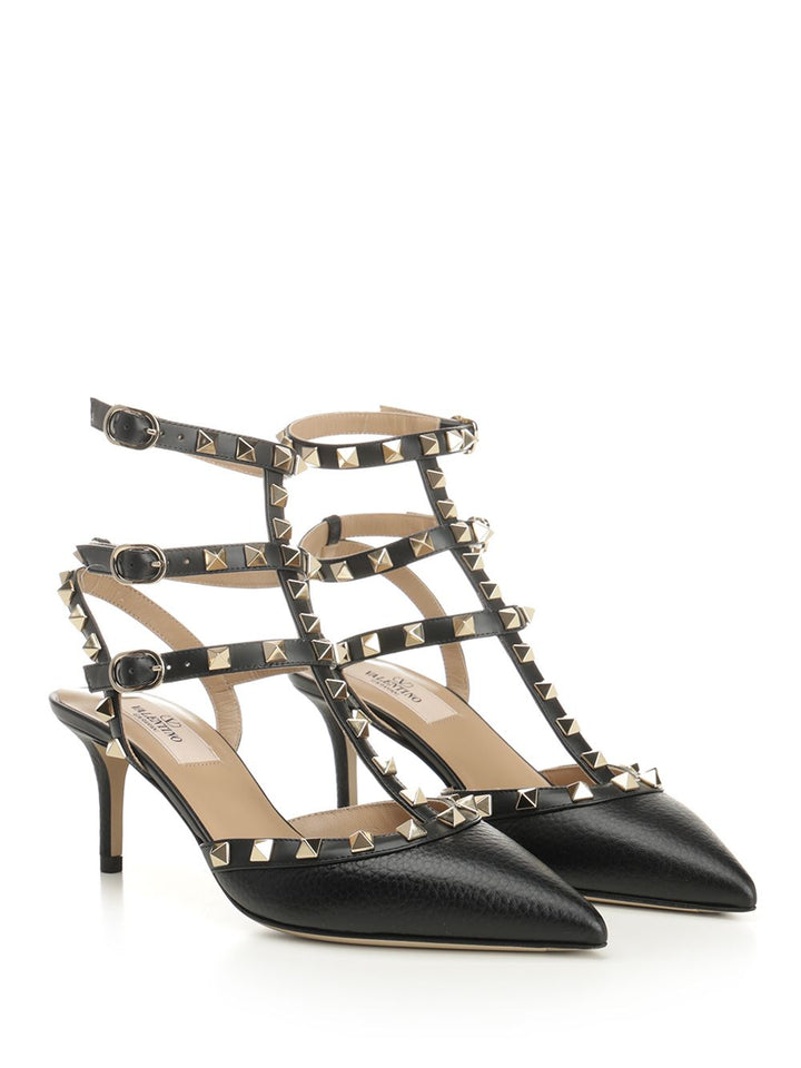 Valentino Garavani Rockstud  With Straps Pumps - Black | 7daafce5164eaebe42f223091986e973d6fa1b58