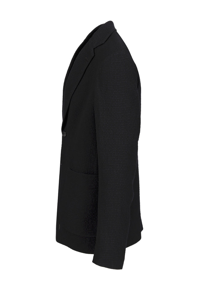 Giorgio Armani Single-Breasted Stretch Wool Jacket Jackets - Blue | feccb60b173b17caa290079d18ac063043c8adc6