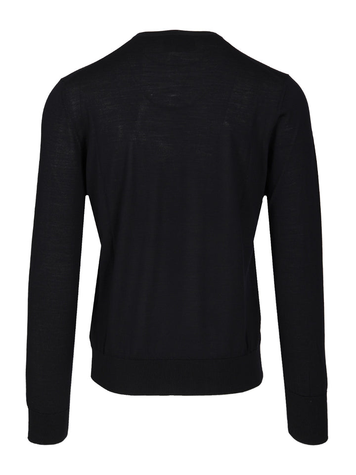 Giorgio Armani Crew Neck Wool Sweater Knitwear - Blue | c54106d3d222d36452ad8f52fe52296264769d05