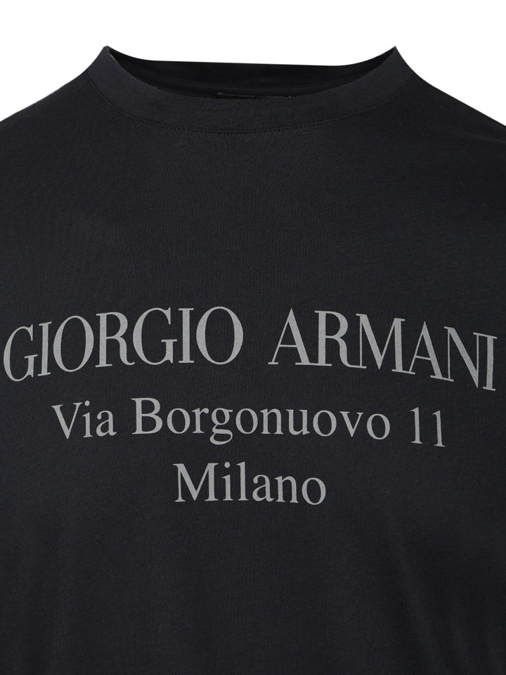 Giorgio Armani Cotton T-Shirt - Blue | 00cb5ad45cfb915dc5b6bcb504f335547b5bba4e
