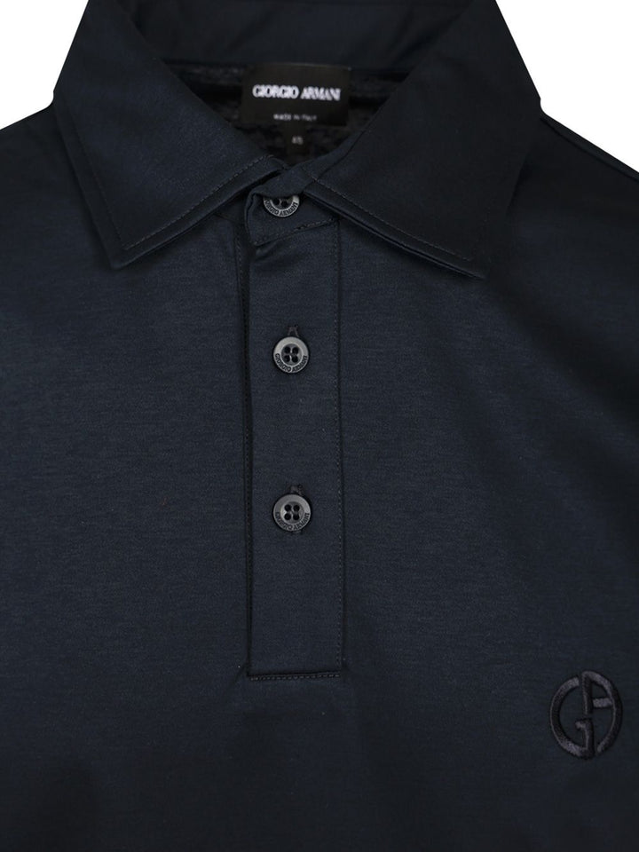 Giorgio Armani Cotton Interlock Polo shirt - Blue | 487cfbb3dd14a3c281242b1e90d39a188b7b6976