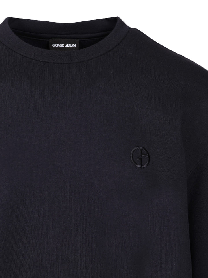 Giorgio Armani Cotton Cashmere Sweatshirt Sweatshirts - Blue | 728e25311bf7ea43a7ed46c93d5988f109734798