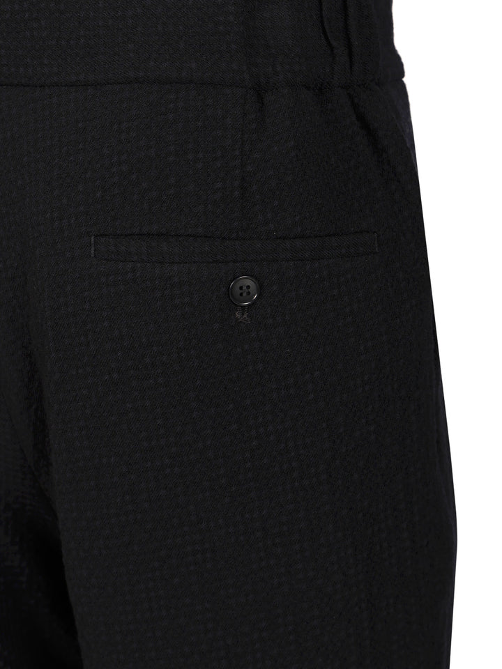 Giorgio Armani Stretch Wool Single Pleat Trousers - Blue | 35f0a0ec90cef9cdcca5d382417da6c715802267