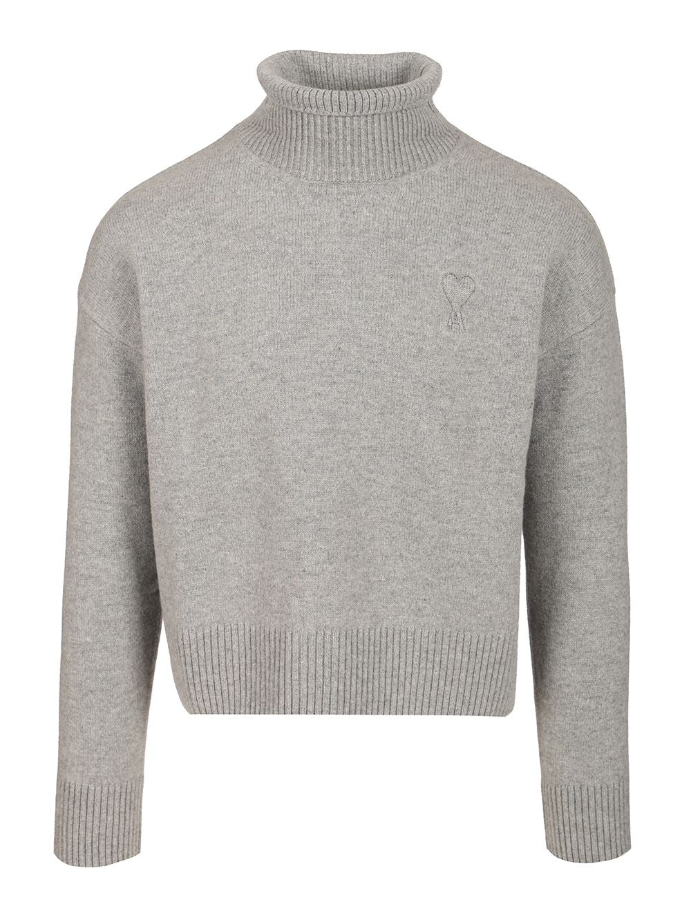 Ami Turtleneck Sweater Knitwear - Grey | 38e6adc7c3571aa37084ccb3815b46223de663b8