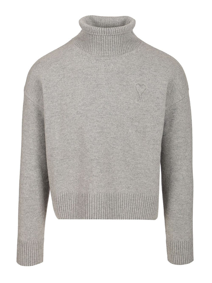 Ami Turtleneck Sweater Knitwear - Grey | 38e6adc7c3571aa37084ccb3815b46223de663b8