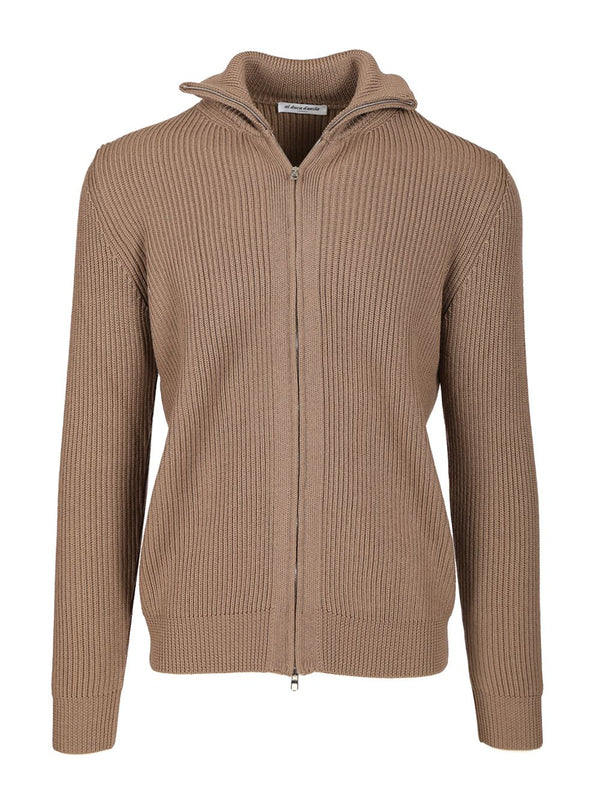 Ribbed Cardigan Knitwear Beige