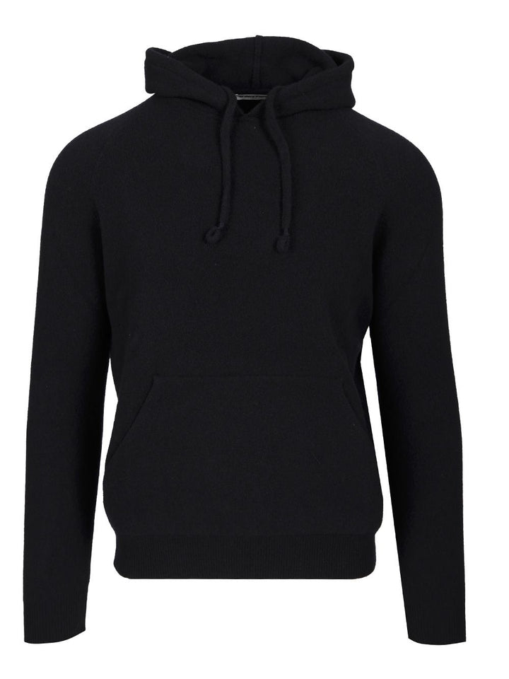 Al Duca D'Aosta Mohair Hooded Sweater Knitwear - Blue | b843f7fd68221cea1dbcc71c762c70a46a801e9b