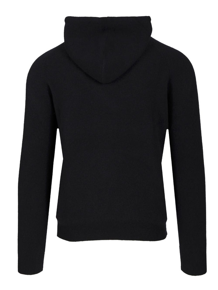 Al Duca D'Aosta Mohair Hooded Sweater Knitwear - Blue | 3cec49f6262ee99d111a12508794bdcd70300fb3