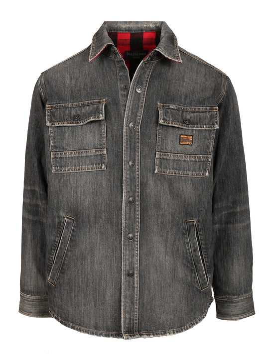 Denim Overshirt Shirts Grey