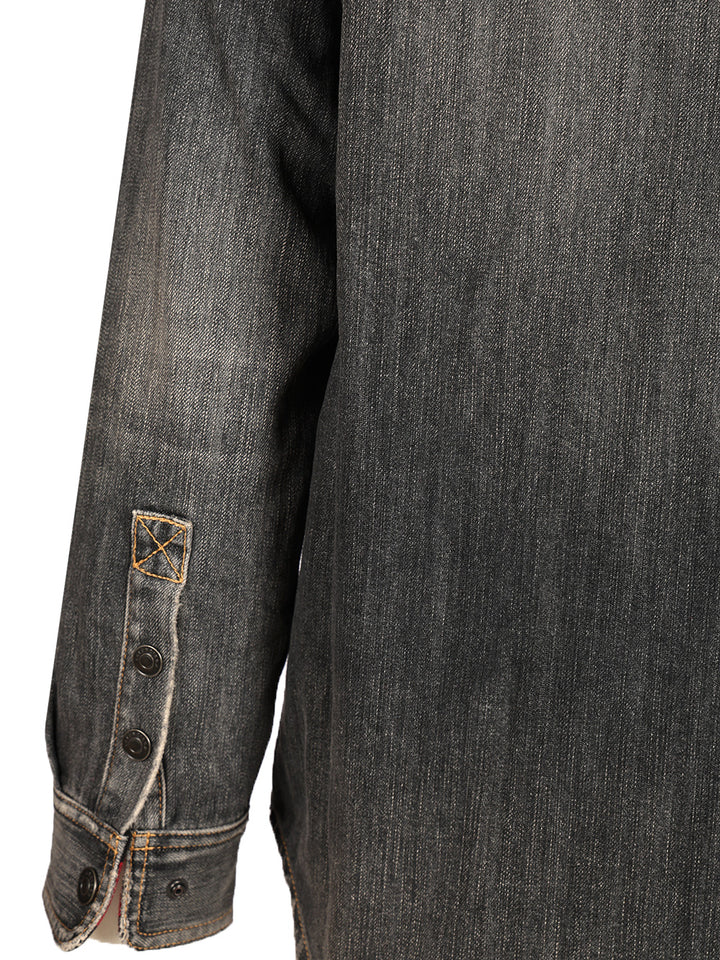 Balenciaga Denim Overshirt Shirts - Grey | e0d13cfc99b975d0fa3cc7a9401a7622f01bbcb2