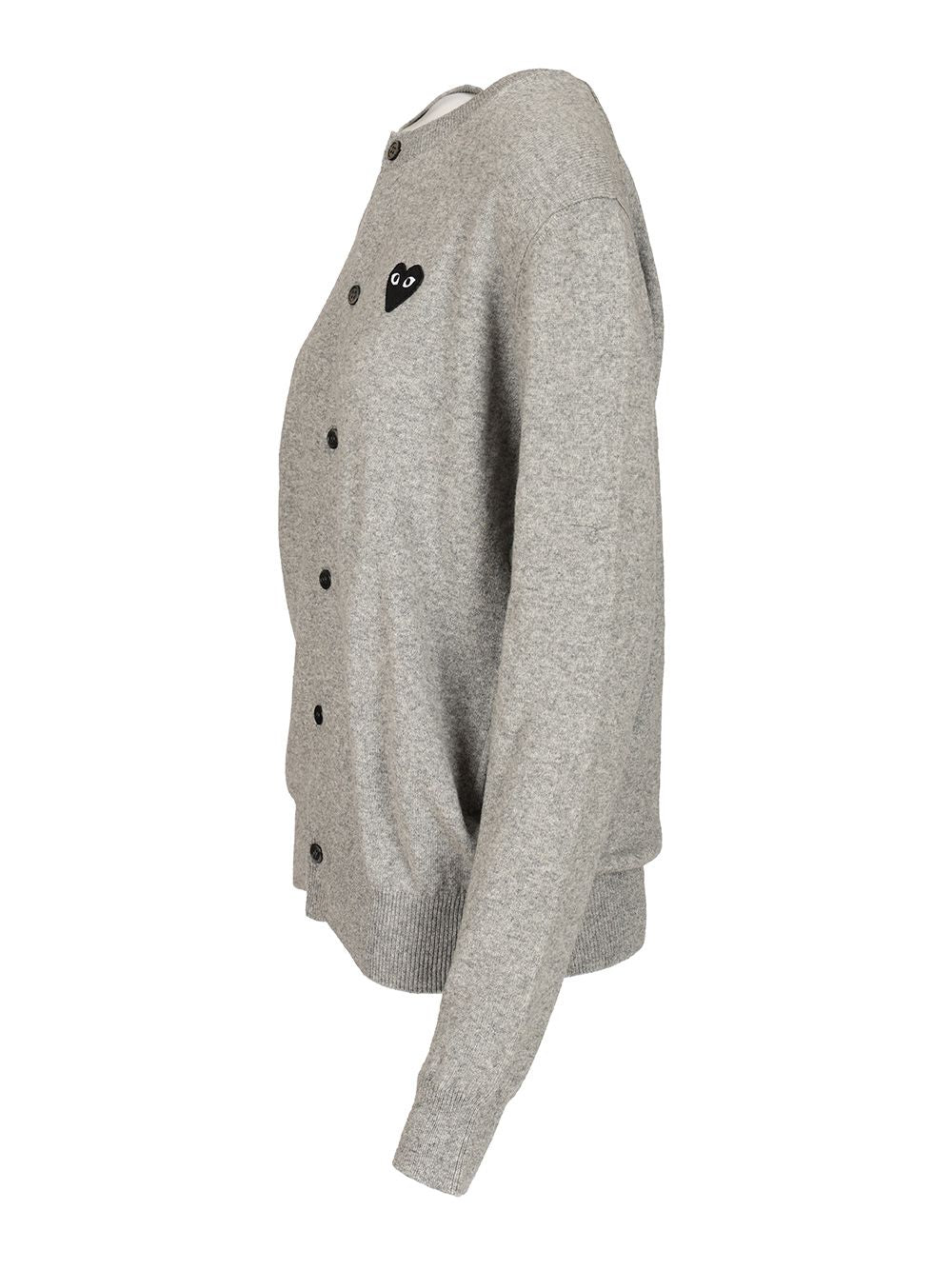 Comme Des Garcons Play Wool Cardigan Knitwear - Grey | 8e63347212452a7100b59585e947cf840f0c721d
