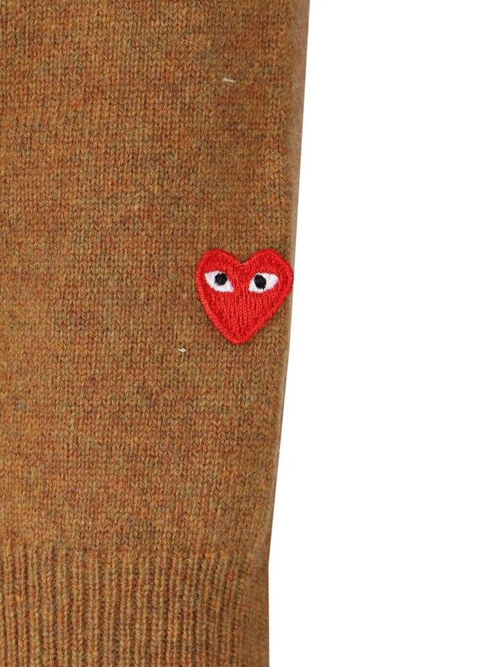 Comme Des Garcons Play Wool Cardigan Knitwear - Beige | a3cc4ddc9a1e3d6838fc0ebe80624612ffeacb7a