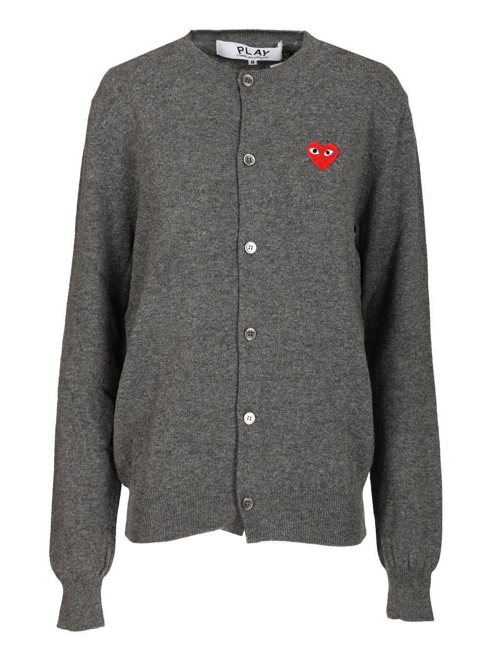 Comme Des Garcons Play Merino Wool Cardigan Knitwear - Grey | 76cfba9c3d3f94c8f522b29d61db0831fef65ed1