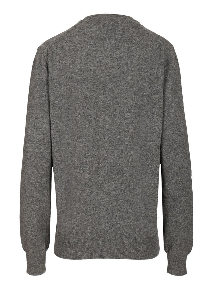 Comme Des Garcons Play Merino Wool Cardigan Knitwear - Grey | f12aadac6fbc69c9d99663a03d5da43171265615