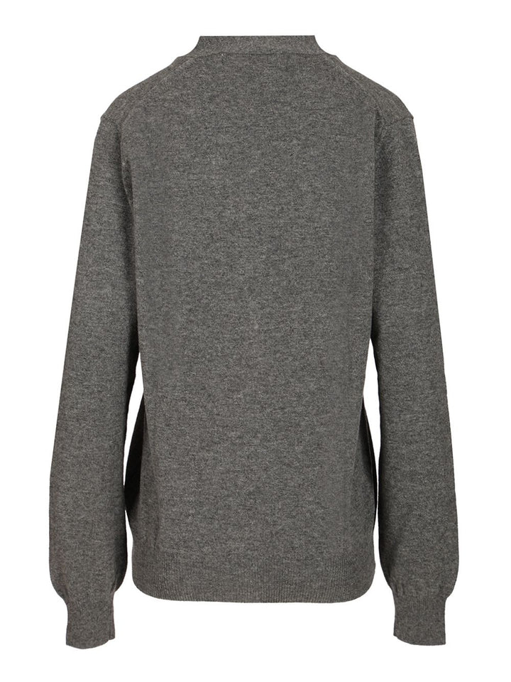 Comme Des Garcons Play Wool Cardigan Knitwear - Grey | 25b790dcf13f846e4e651a1c19795de63237b754