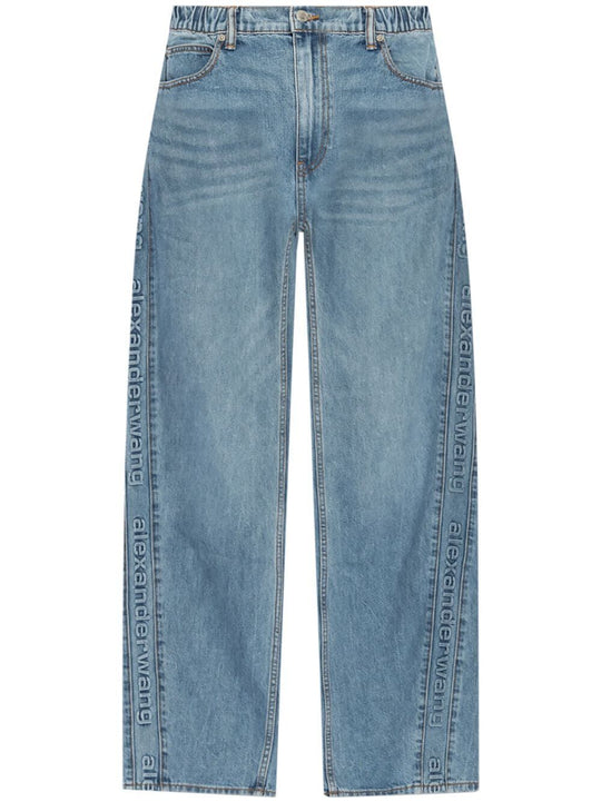 Logo-Embossed Denim Balloon Jogger Pants