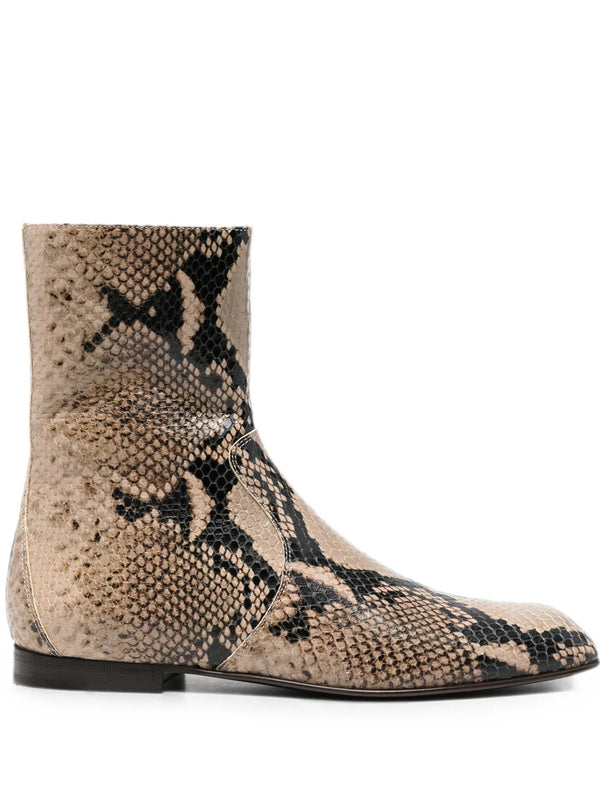 Colt Snake-Effect Leather Ankle Boots