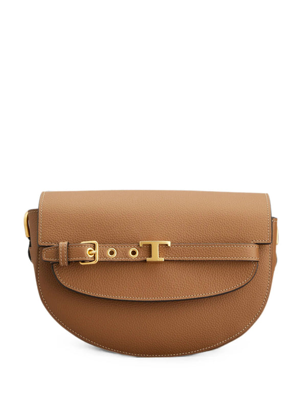 T Signature Mini Leather Shoulder Bag