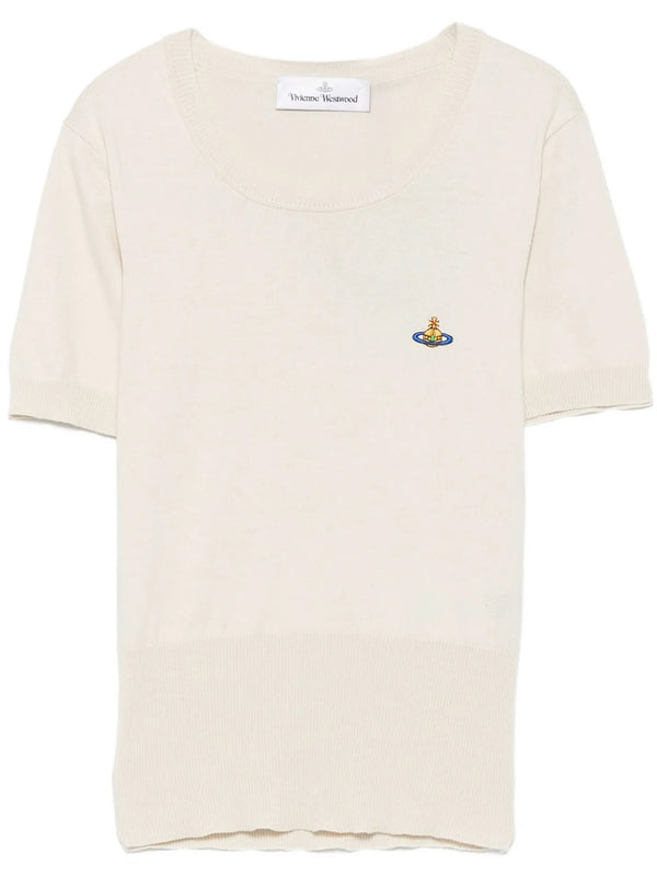 Bea Orb-Embroidered Short-Sleeve Top