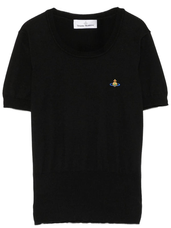Bea Orb-Embroidered Short-Sleeve Top