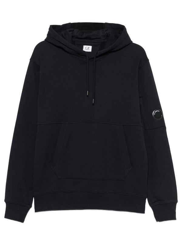 Diagonal Raised Fleece Hooded Lens Sweatshirt