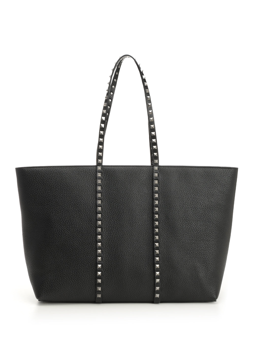 Valentino Garavani Rockstud Leather Tote Bag Shoulder Bags - Black | 3eff17b29034e1067d96663befb0607ea455679b