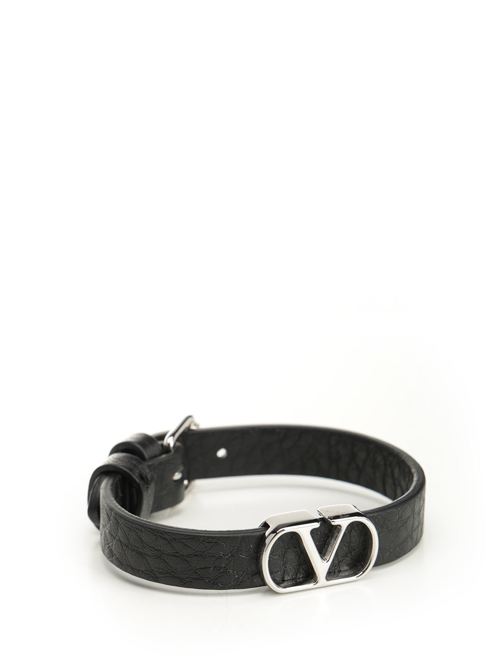 Valentino Garavani Vlogo Signature Leather Bracelet Jewelry - Black | 001883419dba4c80436a3e17375f4a242039847d