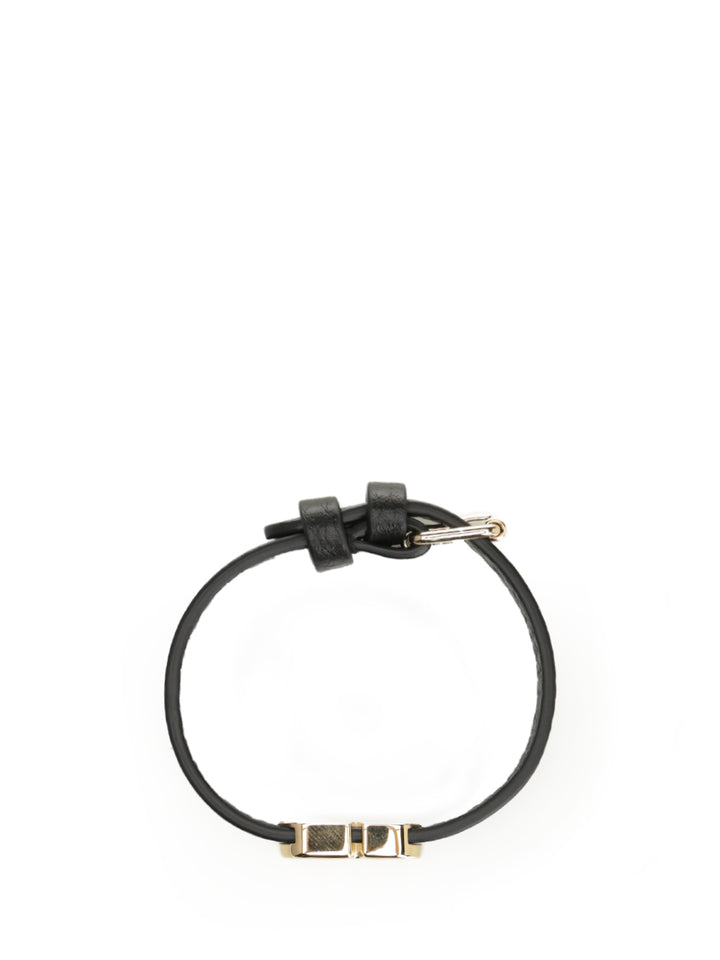 Valentino Garavani Vlogo Signature Leather Bracelet Jewelry - Black | 056b39a5eb901db0c7b58ba2a02904b50cbf68db