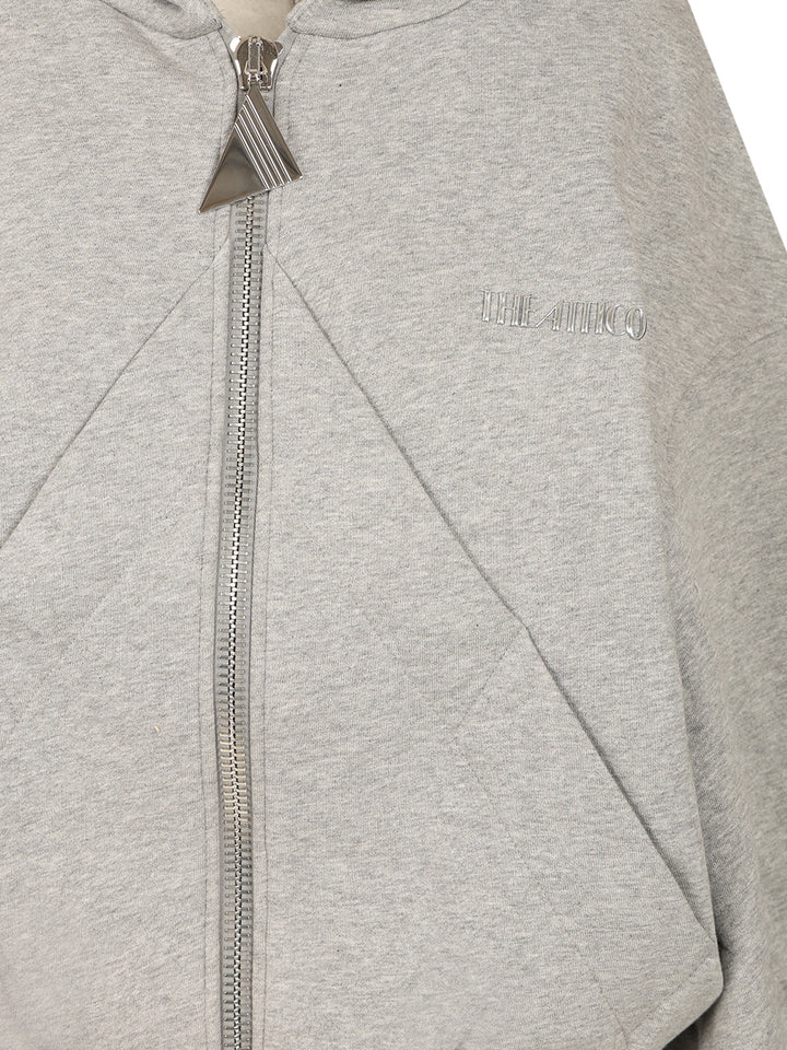 The Attico Fleece Hoodie Sweatshirts - Grey | dac678302d3a60da4ac1acb67e101d28a42581ab