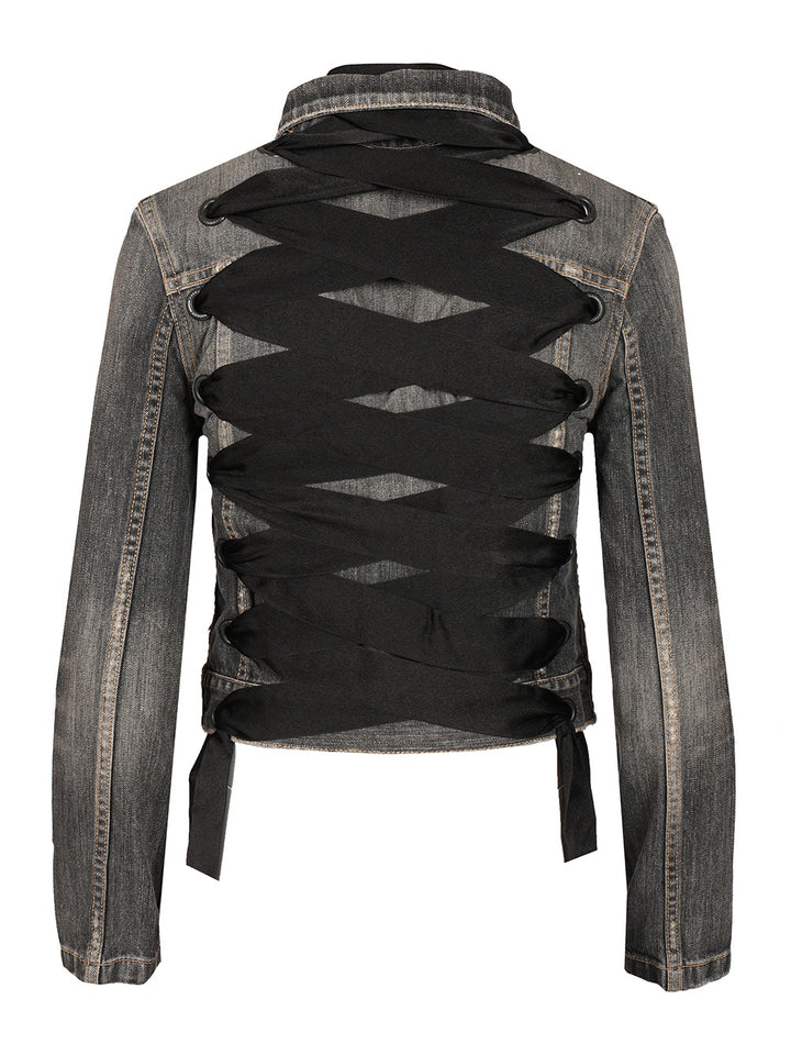 Balenciaga Lace-Up Jacket Jackets - Grey | 132ef9abec1e252af63b00363c5c6a3ce9b20f84