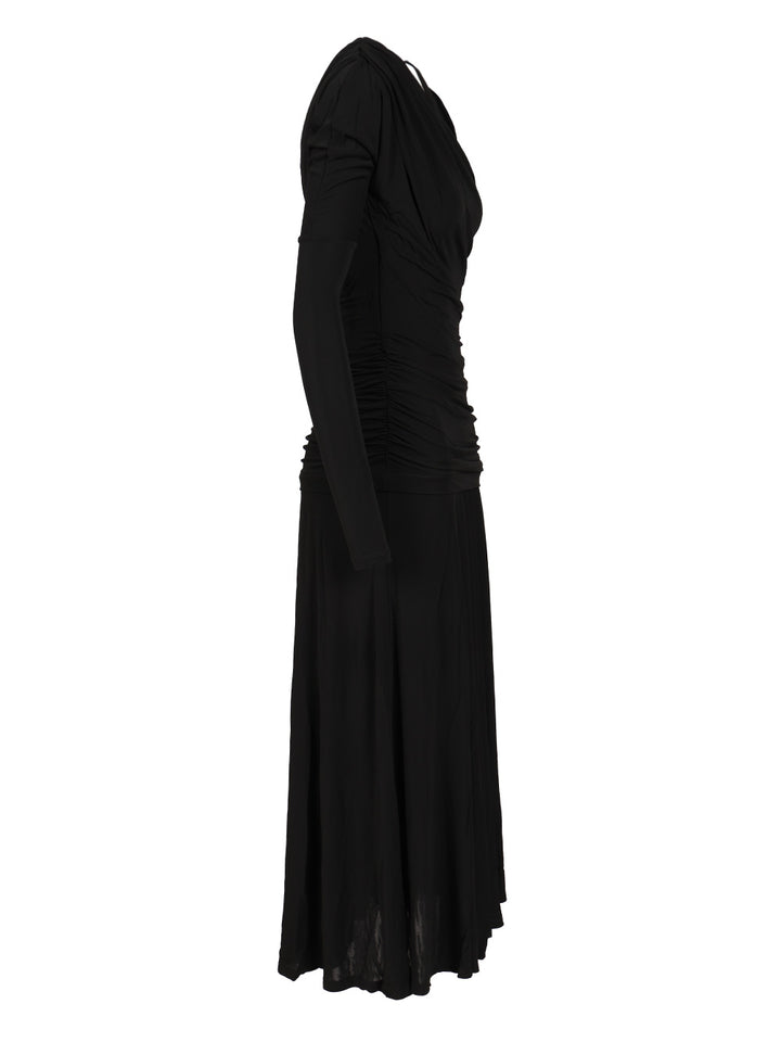 Ganni Ruffled Dress Dresses - Black | 18f3f1917093820f1f7aee2aff06343791b0889f