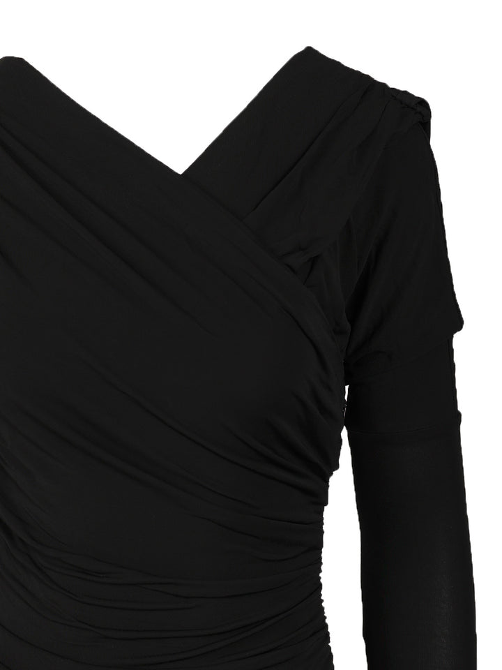 Ganni Ruffled Dress Dresses - Black | 9c6207d1c840ec0aed4435037d18ef3be6498ae1