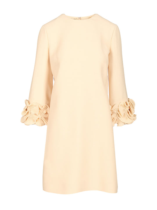 Short Dress In Crepe Couture Dresses Beige