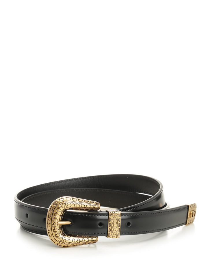 Valentino Garavani Vlogo Signature Belts - Black | 144921143bdc14985ef07613bb259d85fc5f01f5