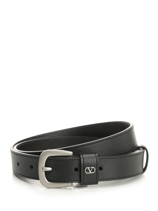Vlogo Signature Leather Belt Belts Black