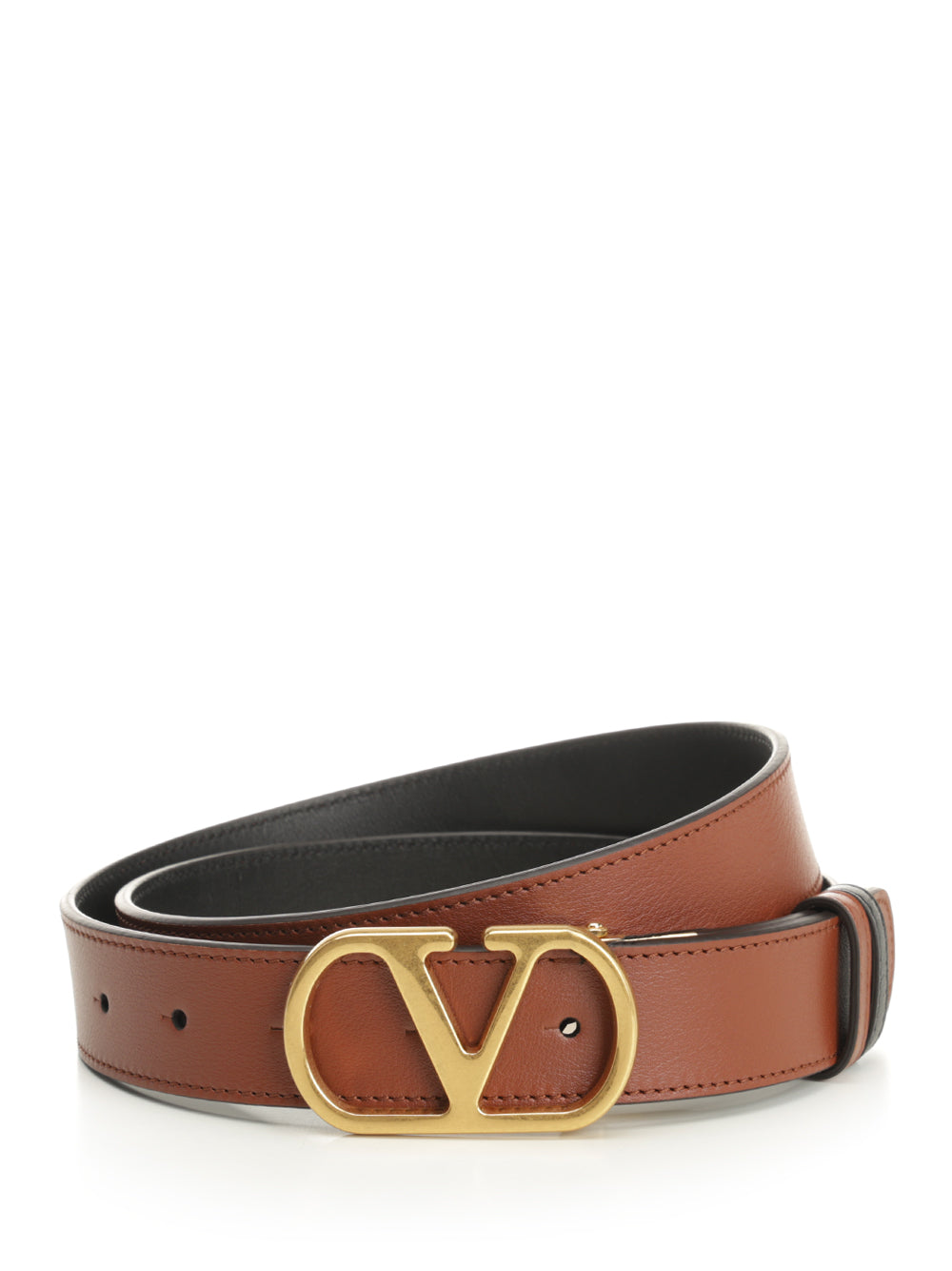 Valentino Garavani Vlogo Signature Reversible Belt Belts - Brown | c6ddf5661723ba8a77f44fa3130d367af5bff199