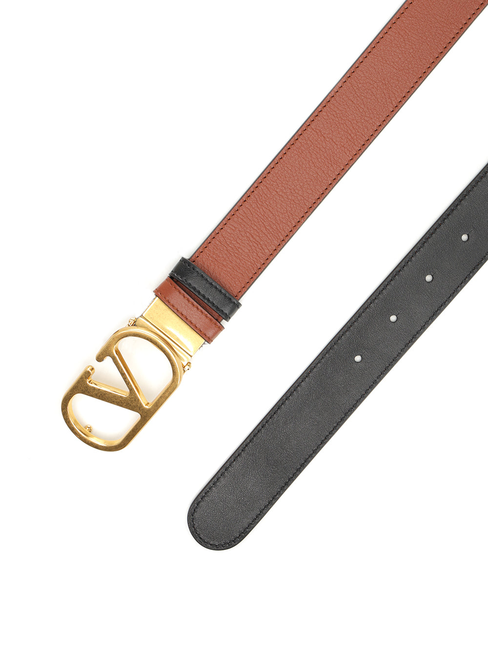 Valentino Garavani Vlogo Signature Reversible Belt Belts - Brown | a869952e547d2c55bab19c09af8453da9c23baa9