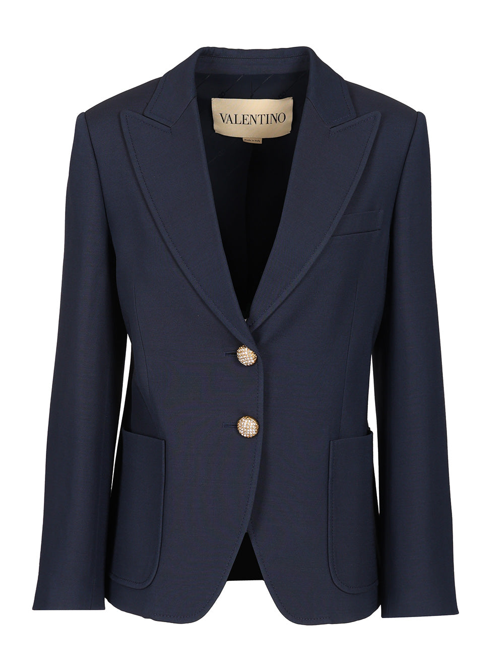 Valentino Garavani Crepe Couture Blazer Jackets - Blue | 8f9a8c624cda9380ab75ddd76101d5b968d72b79