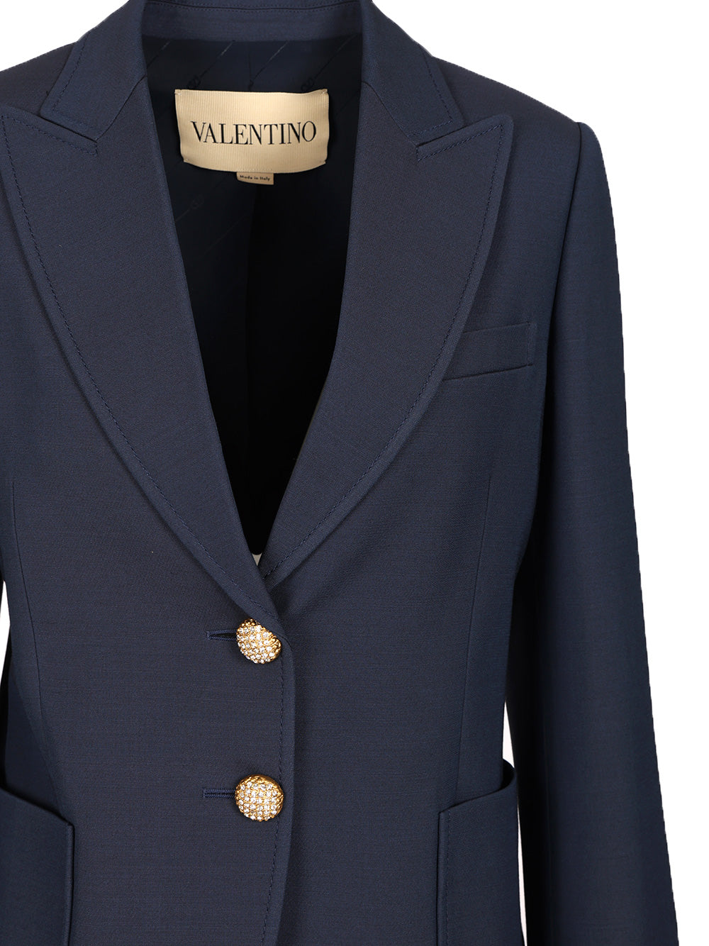 Valentino Garavani Crepe Couture Blazer Jackets - Blue | 7318396d4ace11cbb6f045d705584c39266a884a