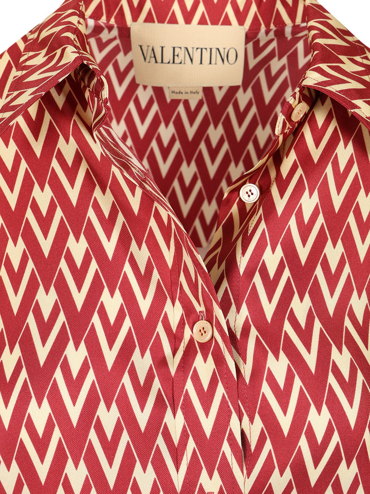 Valentino Garavani Toute La V Twill Shirt Shirts - Rose | 3a2c3fe2628b1a97c8907717b30fa65883ddd39b
