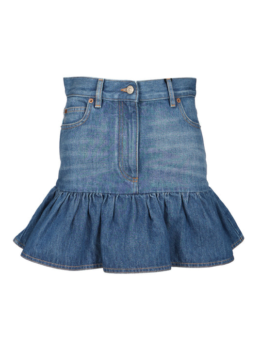 Denim Mini Skirt Skirts Blue